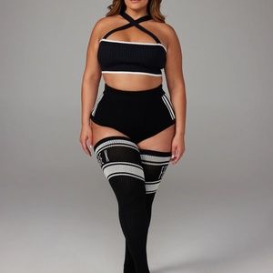 Sexy XL/1XL Savage Fenty Black and White Thigh Highs